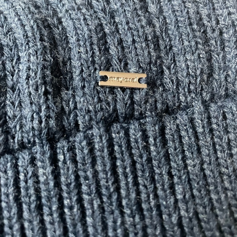 Mayoral Girls Navy Cable Knit Sweater Vest With Side Bows Size Girls 14 157cm - Picture 2 of 9